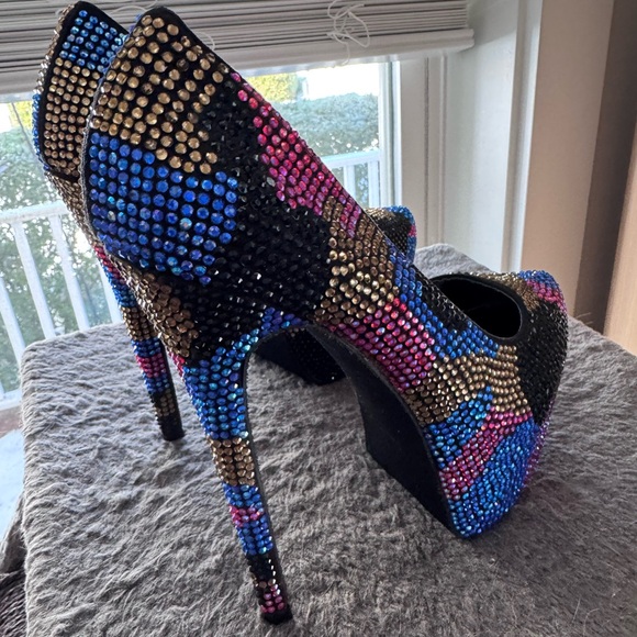 Steve Madden Multicolor Rhinestone Heels - Picture 8 of 10